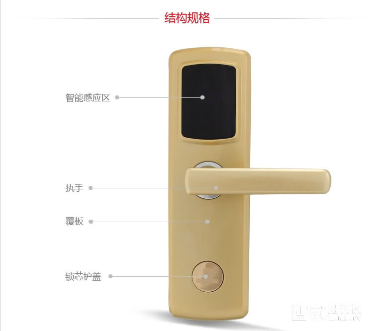 京特固酒店公寓刷卡锁 锌合金磁卡锁 电子门锁