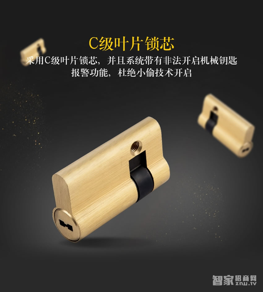 欧莱斯顿 指纹锁智能锁别墅门古典奢华家用电子锁