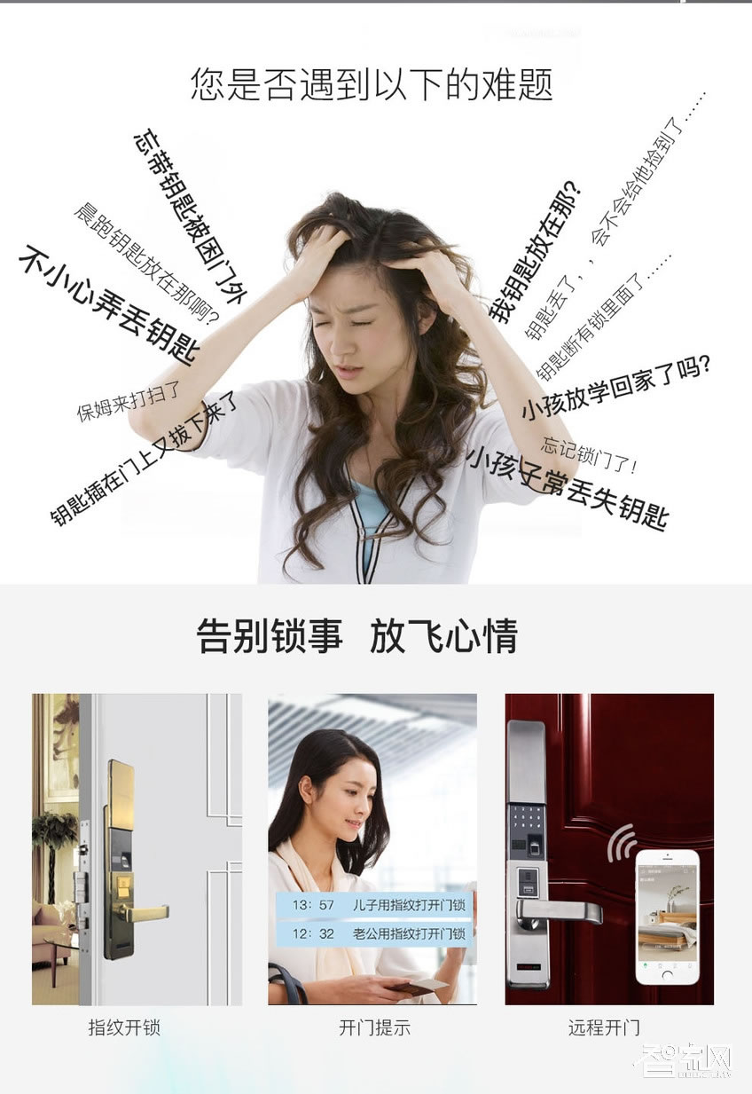 品冠智能锁 指纹锁密码锁APP开锁滑盖