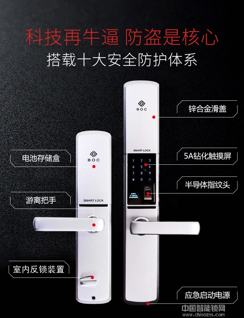 利百加智能指纹密码锁 家用电子门锁