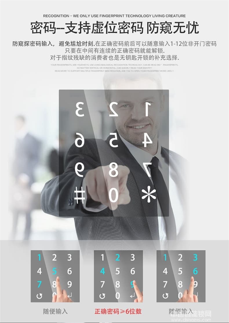 利百加智能指纹密码锁 家用电子门锁