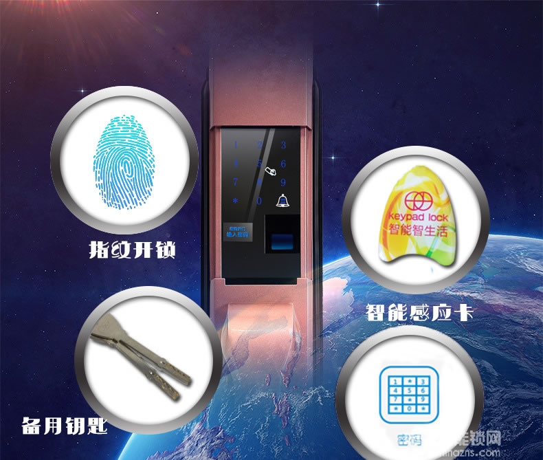 硕派木门智能电子密码锁 滑盖指纹锁