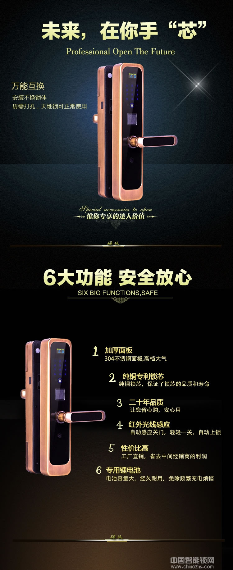 硕派家用全自动智能锁 电子感应卡锁