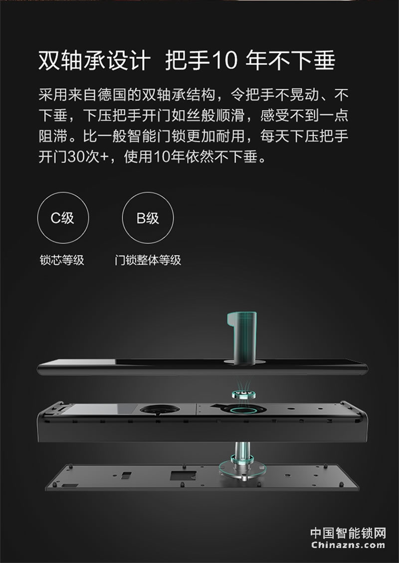 鹿客（LOOCK）Q2指纹锁智能锁 家用防盗门锁