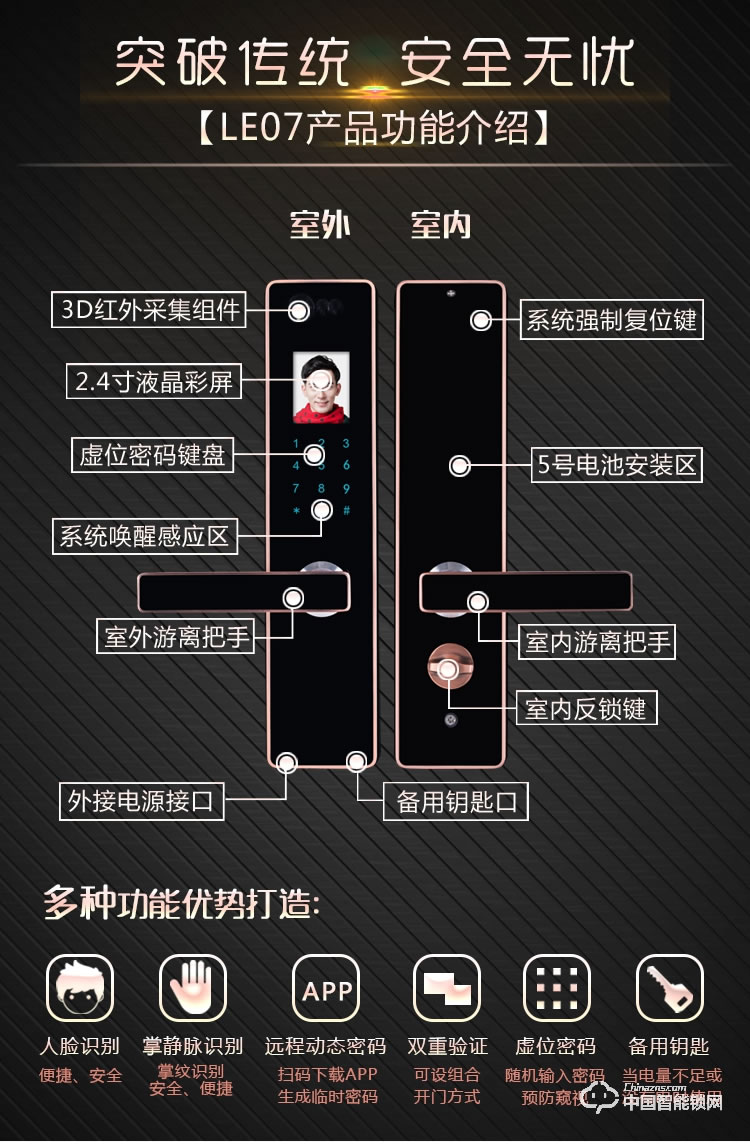 伊派尔人脸识别锁 掌静脉识别锁 指纹锁密码锁