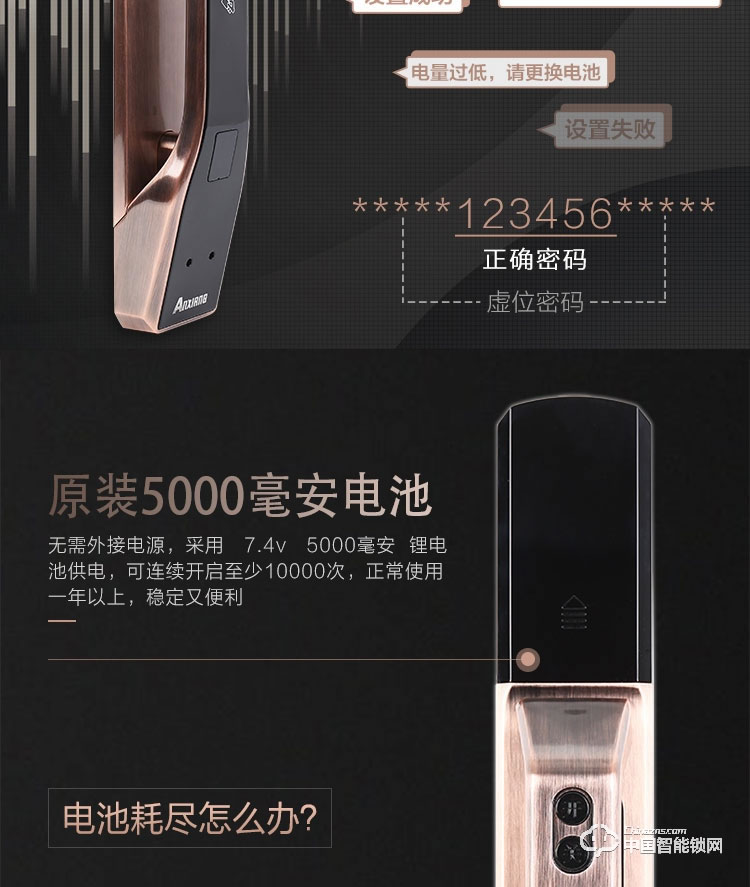 安享指纹锁 人脸识别智能锁 家用防盗电子密码锁