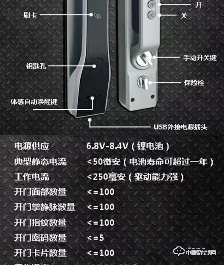安享指纹锁 人脸识别智能锁 家用防盗电子密码锁