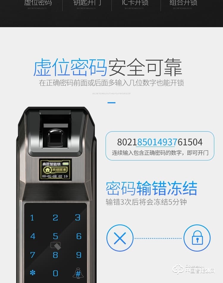 典匠智能锁 D6037头部自动翻盖智能锁