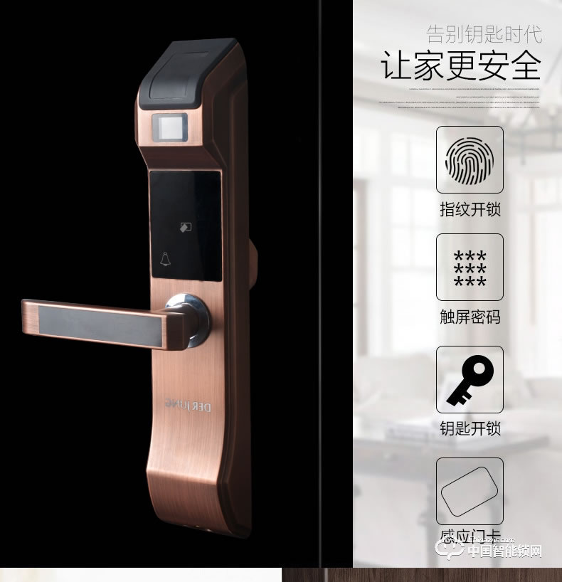 典匠智能锁 D6017智能家用防盗门半导体指纹锁密码锁