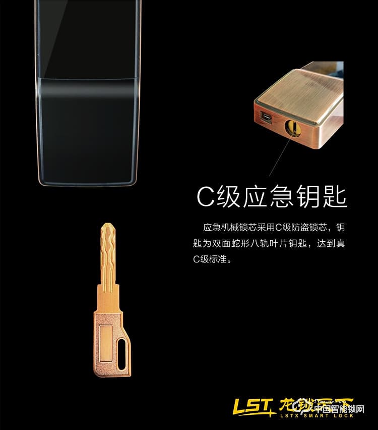 龙锁天下智能锁 指纹密码锁 防盗智能门锁Q5