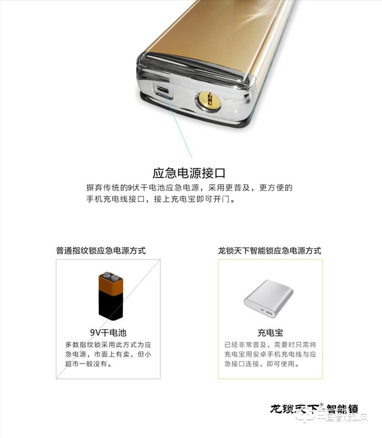 龙锁天下智能锁 指纹密码锁 防盗门锁 电子刷卡锁Z09