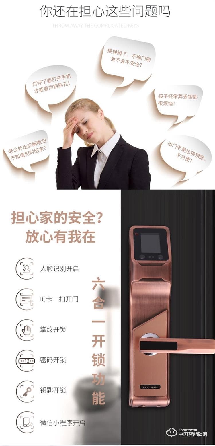 浩宇兴智能锁 人脸锁掌静脉密码锁手机远程开锁