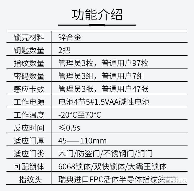 迪克曼智能锁 防盗智能锁滑盖锁刷卡锁A11