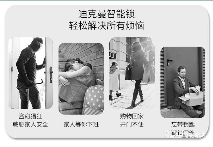迪克曼智能锁 家用防盗门智能锁滑盖锁刷卡锁A13