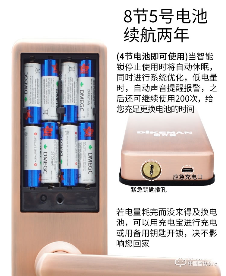 迪克曼智能锁 家用防盗门智能锁滑盖锁刷卡锁A13