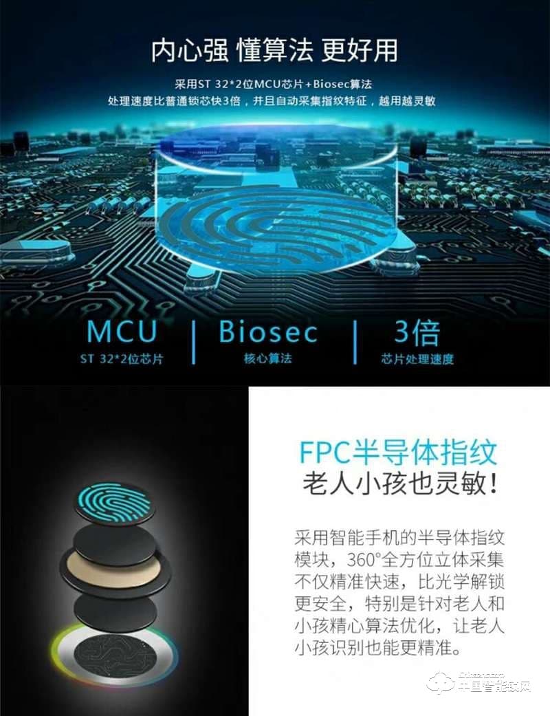 智得利智能锁 家用防盗门指纹锁 电子密码锁A-360