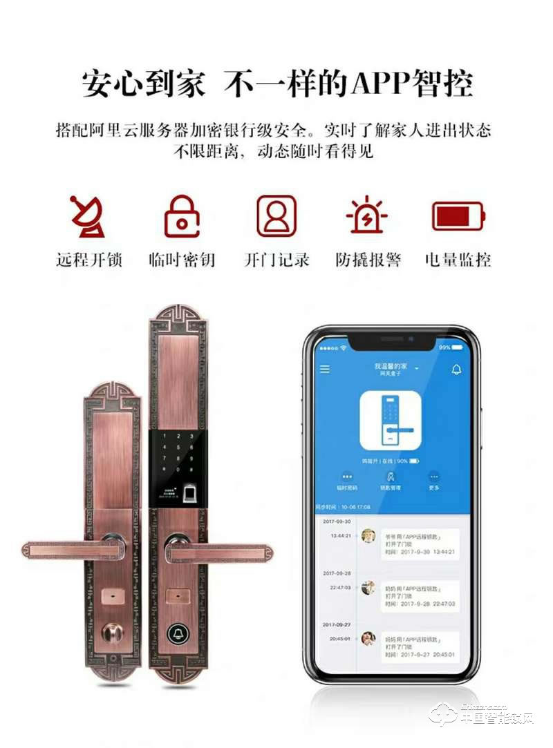 智得利智能锁 滑盖指纹密码锁 防盗门智能锁A-330