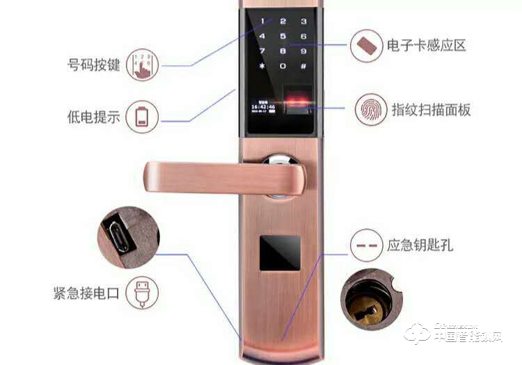 智得利智能锁 家用滑盖指纹锁 防盗门智能锁A-822