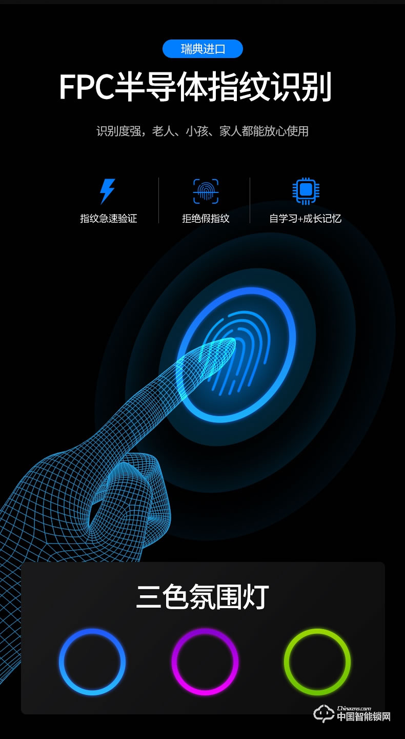 弘顾智能锁 H002通用型密码电子锁全自动刷卡感应