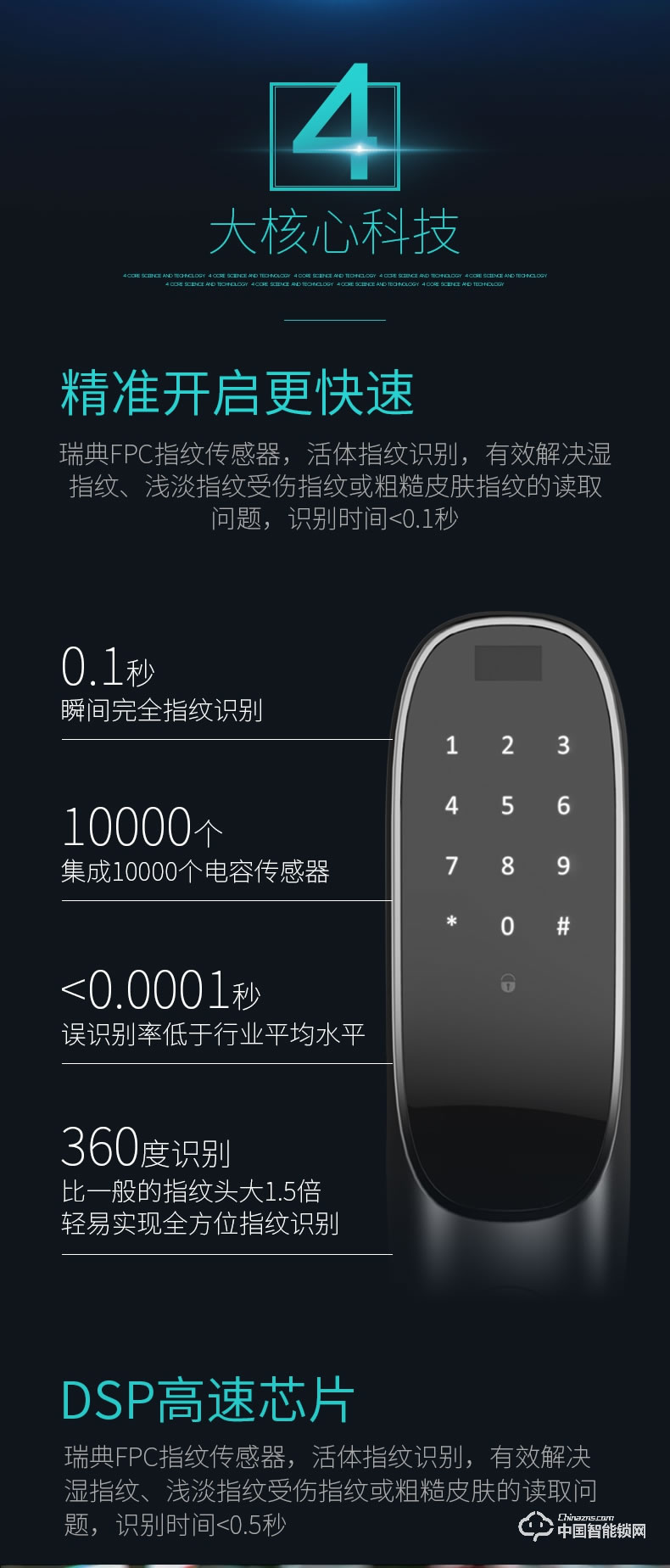 弘顾智能锁 H003智能通用型密码电子锁全自动刷卡感应