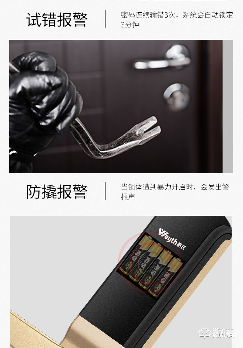 惠氏智能锁 S-20通用型智能密码锁