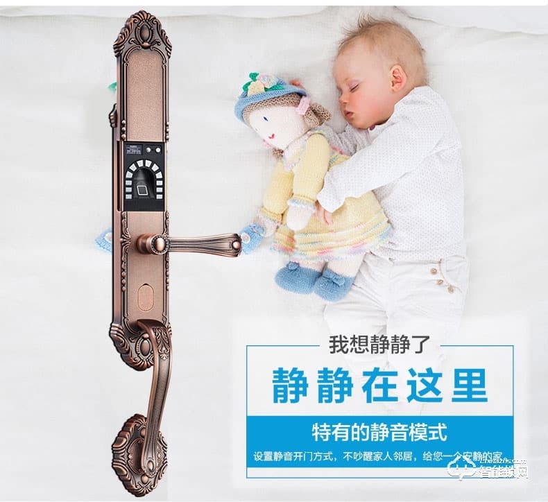 中霸智能锁 B57指纹密码锁 别墅门防盗智能锁