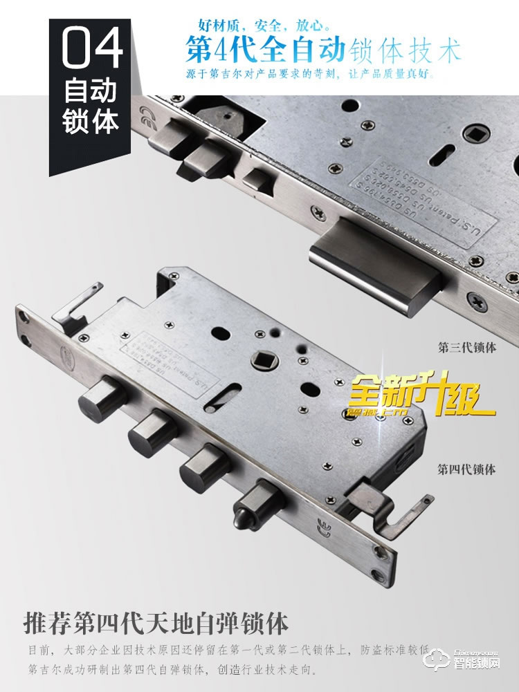 中霸智能锁 B67指纹密码锁 别墅智能门锁