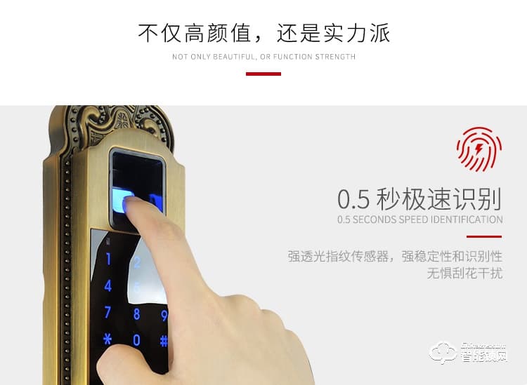中霸智能锁 B77别墅门指纹密码锁