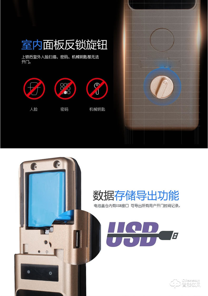中霸智能锁 S67人脸识别智能锁