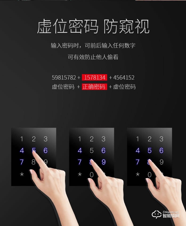 众家安指纹锁 智能电子密码锁刷卡锁