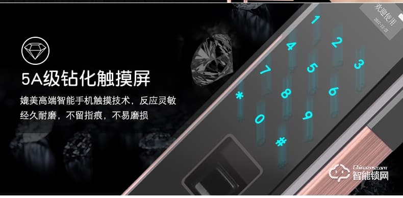 腾飞指纹锁 家用防盗门锁办公刷卡锁