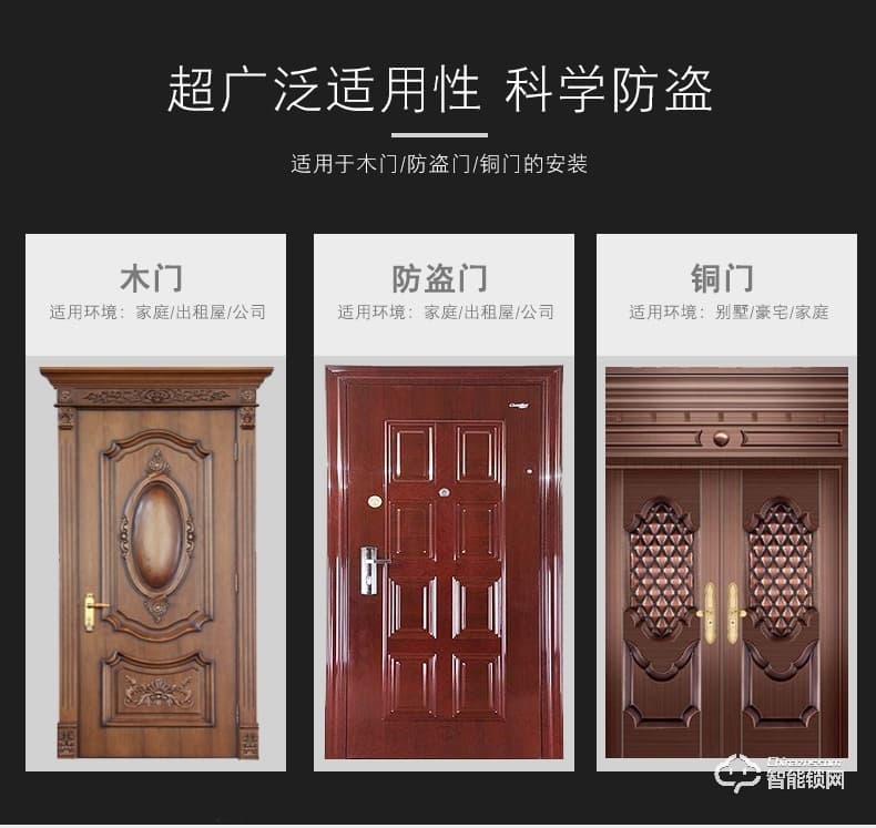 腾飞指纹锁 家用办公室内卧室房门大门电子防盗门锁