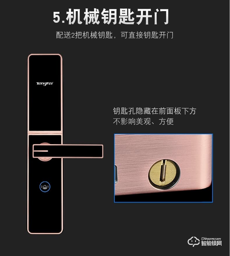 腾飞指纹锁 家用办公室内卧室房门大门电子防盗门锁