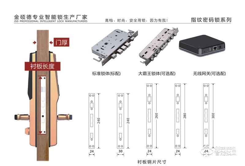 金硕德智能锁 A802智能指纹密码锁