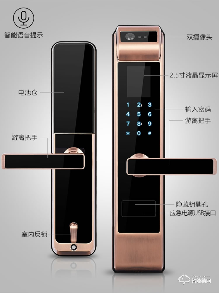 梵蒂安指纹锁 全自动密码锁人脸识别锁