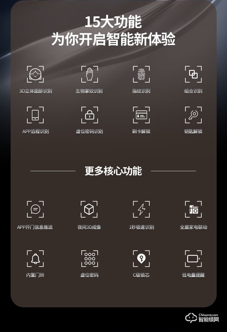 梵蒂安指纹锁 人脸识别智能锁指纹密码锁