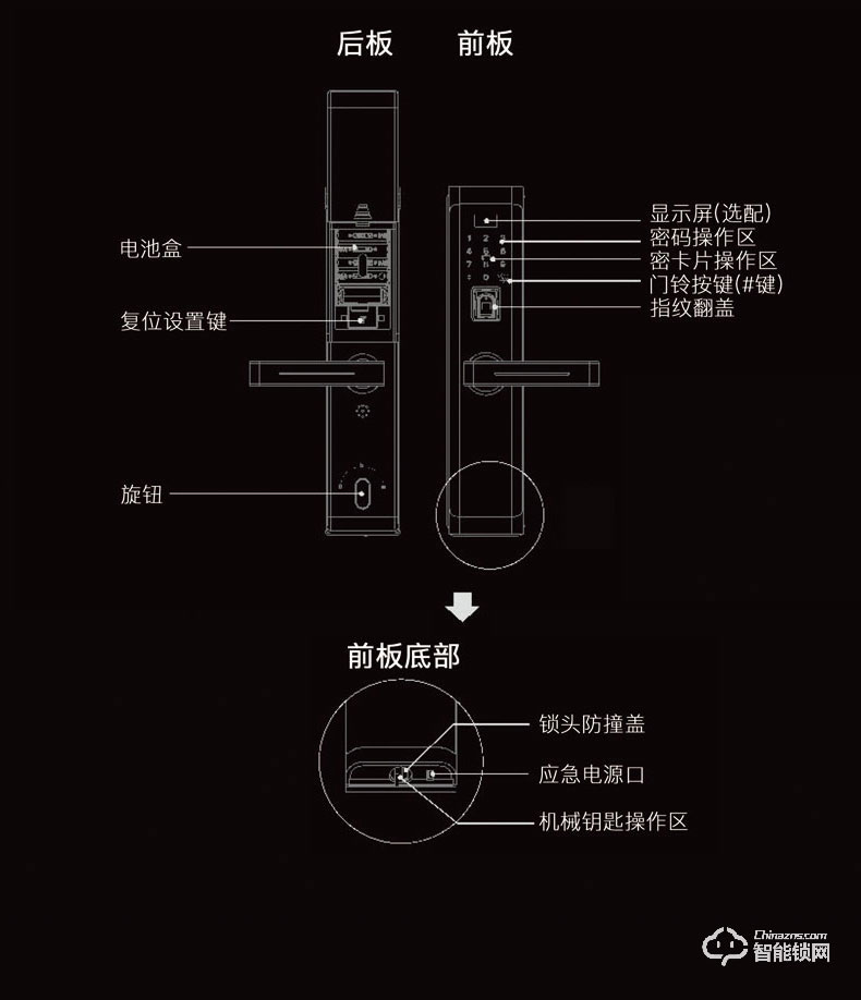 米梭智能锁 GX-51BO家用电子锁智能门锁