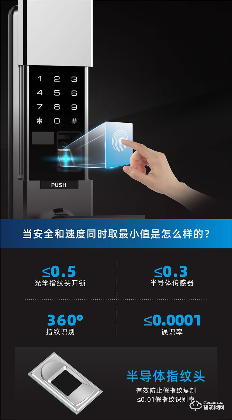 鸿兴福智能锁 H6002全自动滑盖智能指纹锁