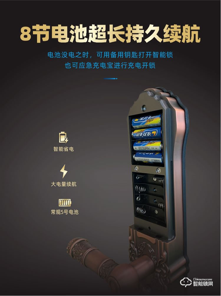 鸿兴福智能锁 D18豪华别墅智能指纹锁