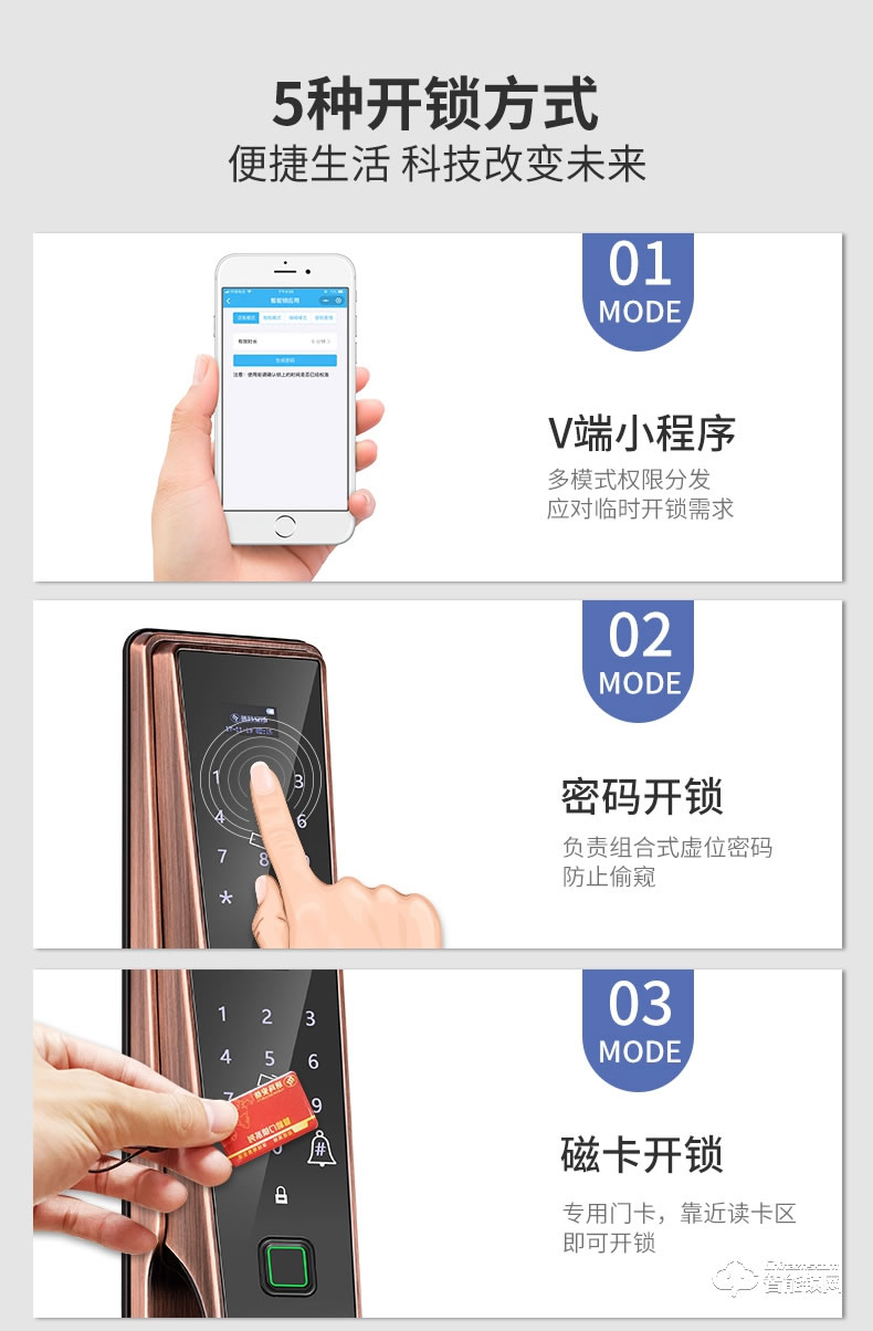 玥玛智能锁 P8全自动防盗门指纹密码锁智能