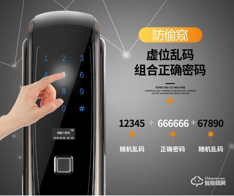 AOC智能锁 A058家用防盗门大门指纹锁电子锁