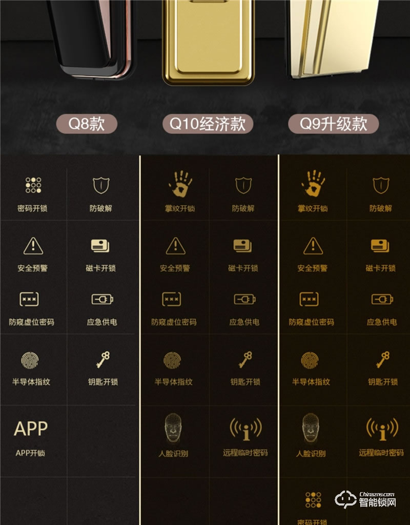 佰德龙智能锁 Q9人脸识别锁智能门锁掌纹锁
