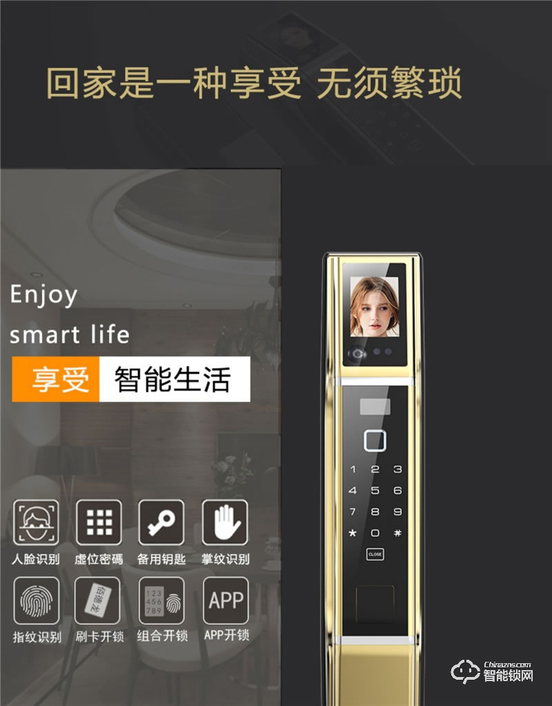 佰德龙智能锁 Q9人脸识别锁智能门锁掌纹锁