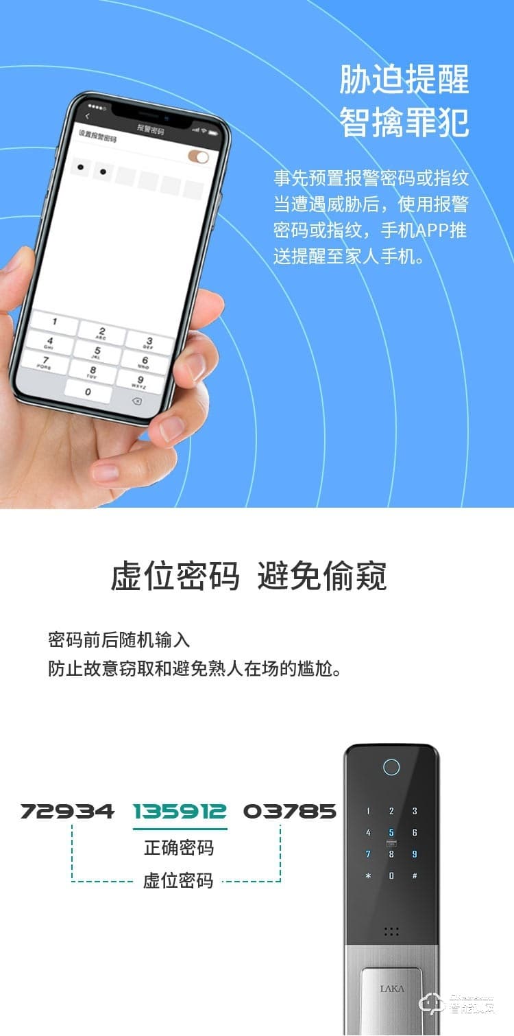 华兴新锐智能锁 L607 智能家居APP远程控制指纹防盗锁