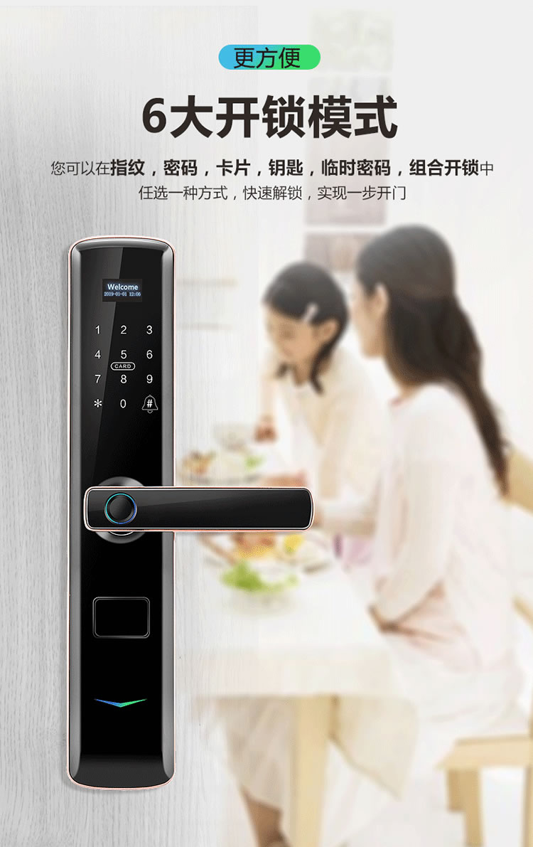 云乐宝智能锁 X3家用防盗门密码锁远程密码