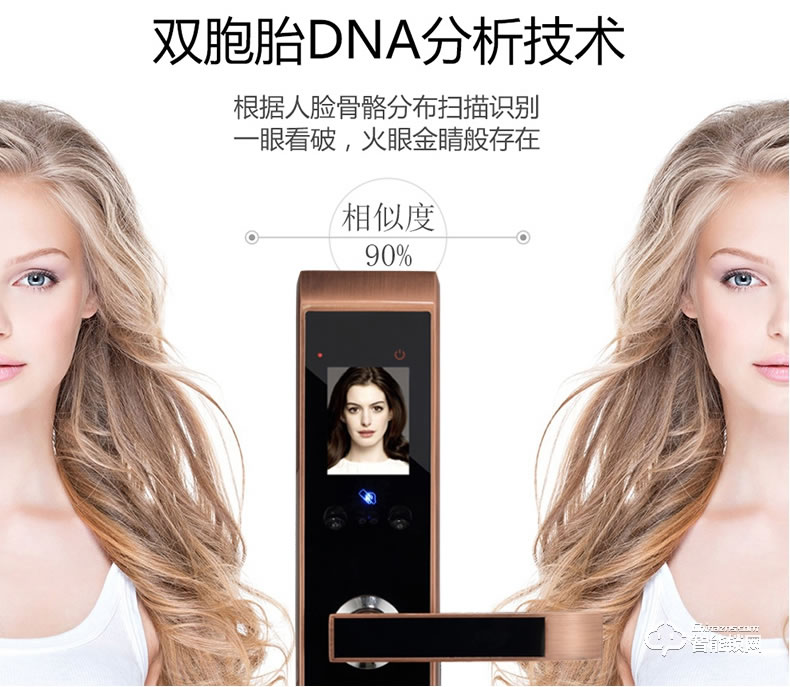 纽冠智能锁 F8家用防盗门人脸识别门锁指纹锁