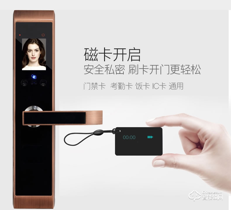 纽冠智能锁 F8家用防盗门人脸识别门锁指纹锁