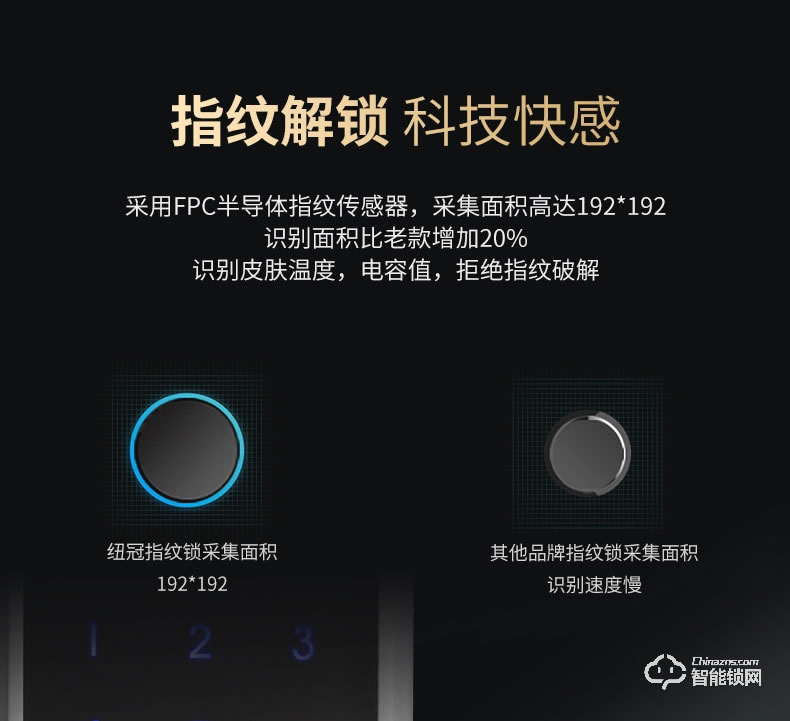 纽冠智能锁 N816家用电子锁智能门锁