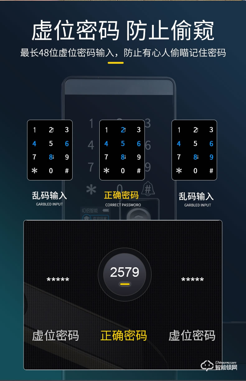幻侣智能锁 D650家用防盗门电子锁智能门锁