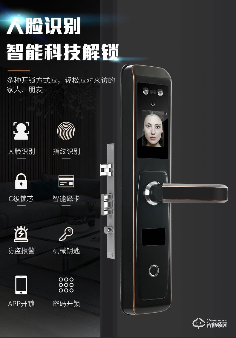 幻侣智能锁  r2家用防盗门人脸识别智能锁